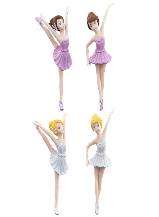 Halloluck 4 Pcs Ballet Miniature Figurine Ballerina Figurines, Ballerina Cake Toppers, Cake Decoration, Plant Pot Craft house Decoration, Landscape Scenes - Image 1