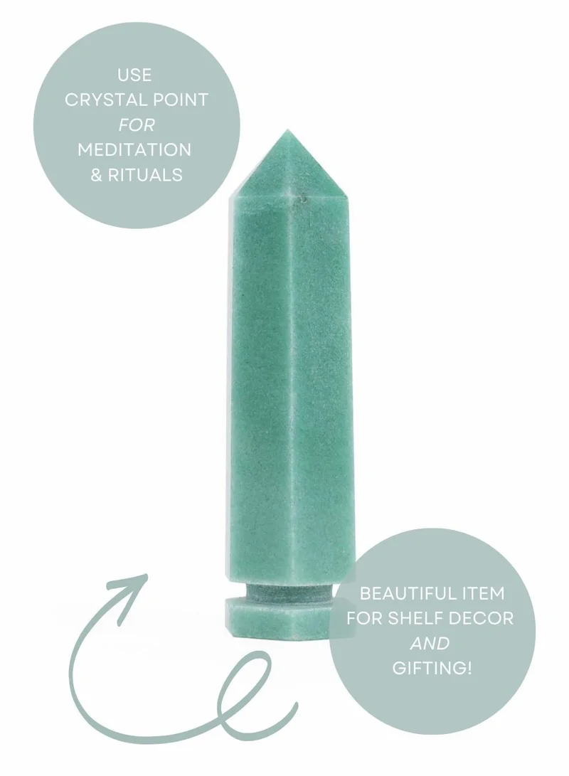Prickly Pear Prickly Pear Green Aventurine Crystal Point - Individual Interchangeable Crystal