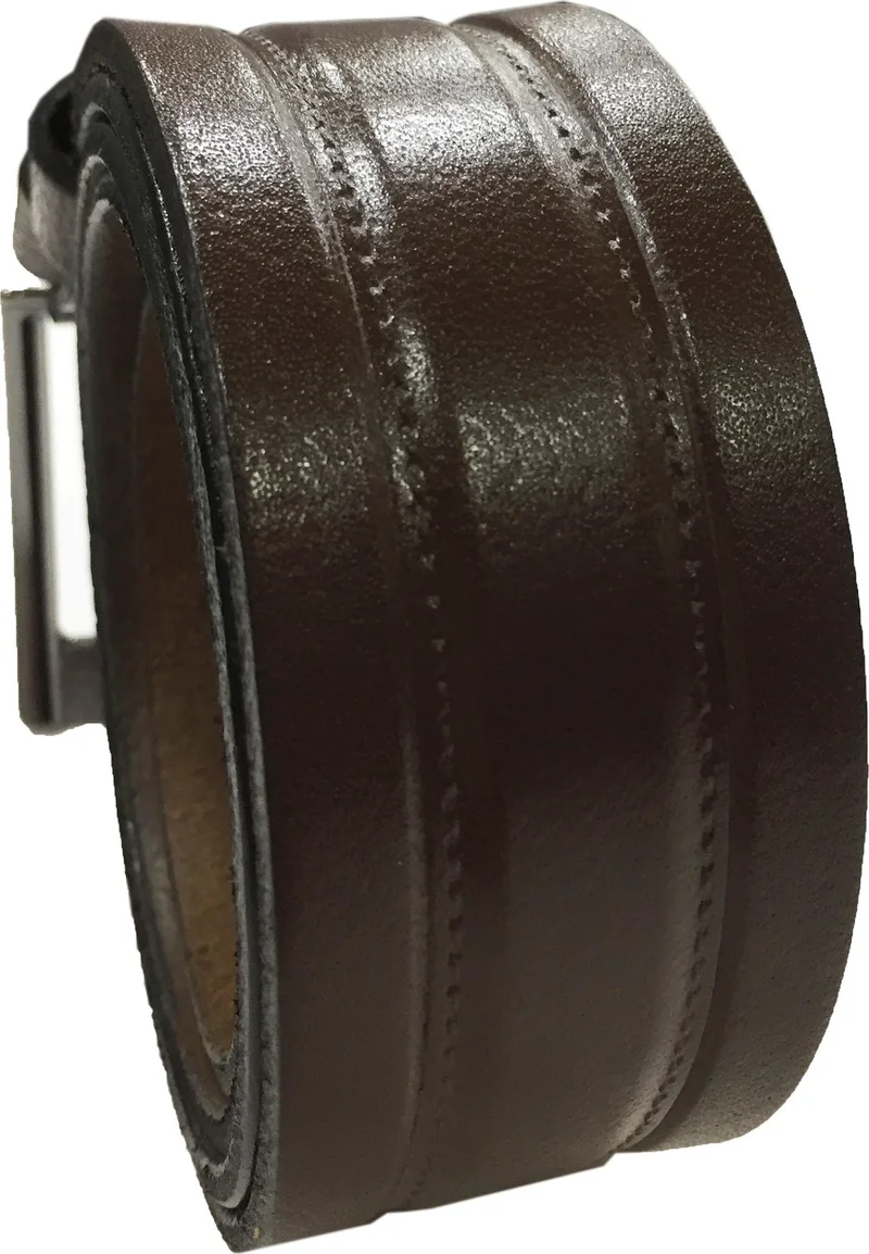 Varetta Brown Stripe Pattern Wide Leather Belt