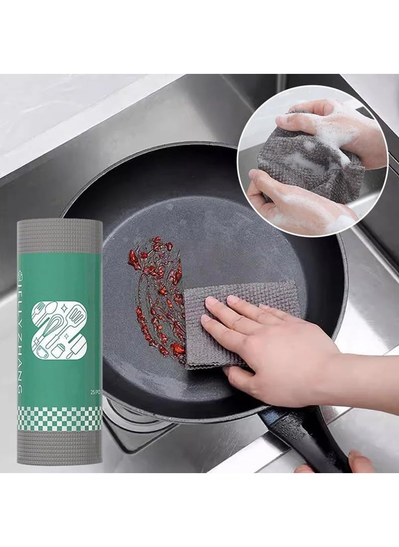 MAGIC PLUS MAGIC PLUS Scrubber Dish Cloth for Utensils Dish Scrubber Cloths 25 Sheet Disposable Paper Towel Format Antibacterial and Non Scratch for Kitchen Cleaning Supplies 