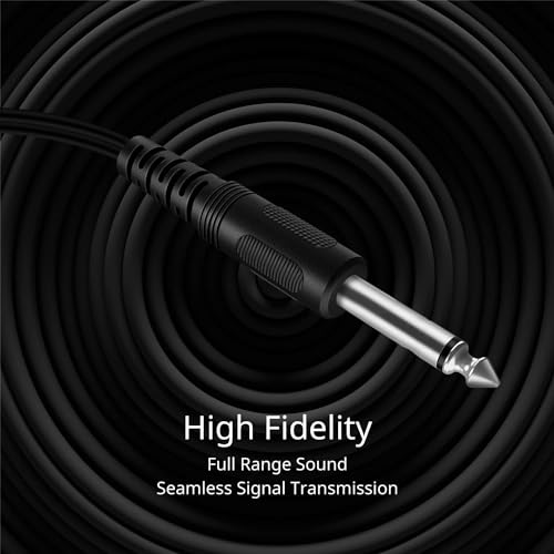 KEBILSHOP Mono Jack 6.3mm Male/P38Mono Plug to Composite Audio 2 RCA Male Cable, 1.5m Audio Cable, Aux for Amplifier, home theater, Music System (Black) - Image 4