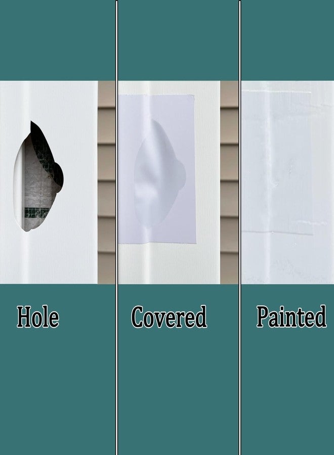 FAILUN Vinyl Siding Repair Kit 12Pcs 6.3X4.75Inch Self-Adhesive Vinyl Siding Patch PVC Tape Cover Any Cracks Holes Blemishes on Vinyls Sidings Fence Tools Home Skirting - Image 2