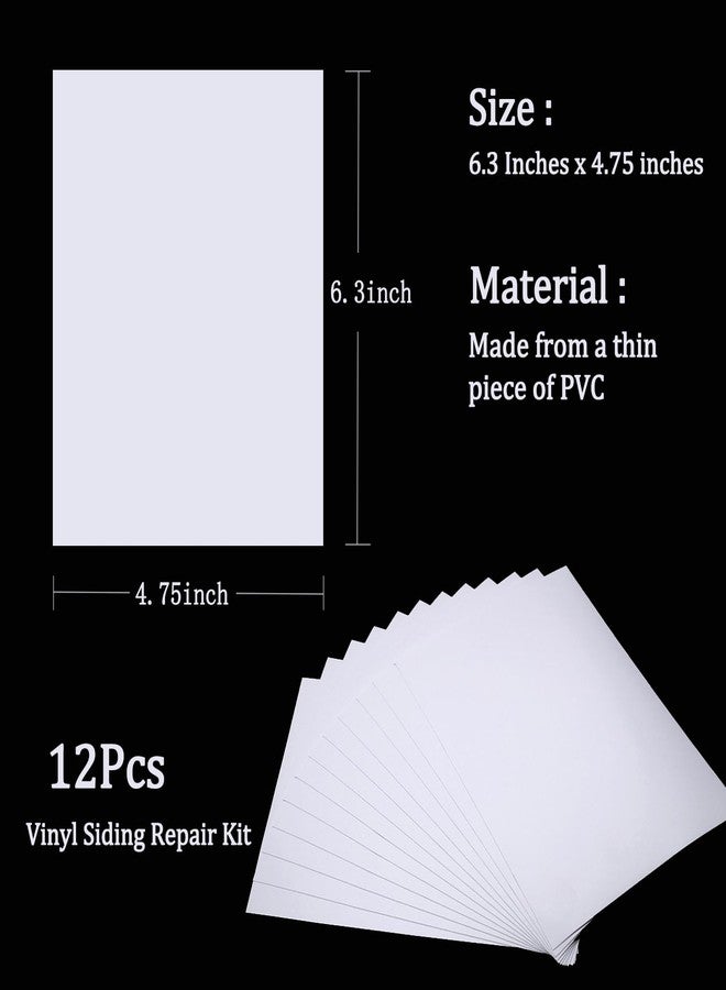 FAILUN Vinyl Siding Repair Kit 12Pcs 6.3X4.75Inch Self-Adhesive Vinyl Siding Patch PVC Tape Cover Any Cracks Holes Blemishes on Vinyls Sidings Fence Tools Home Skirting - Image 3