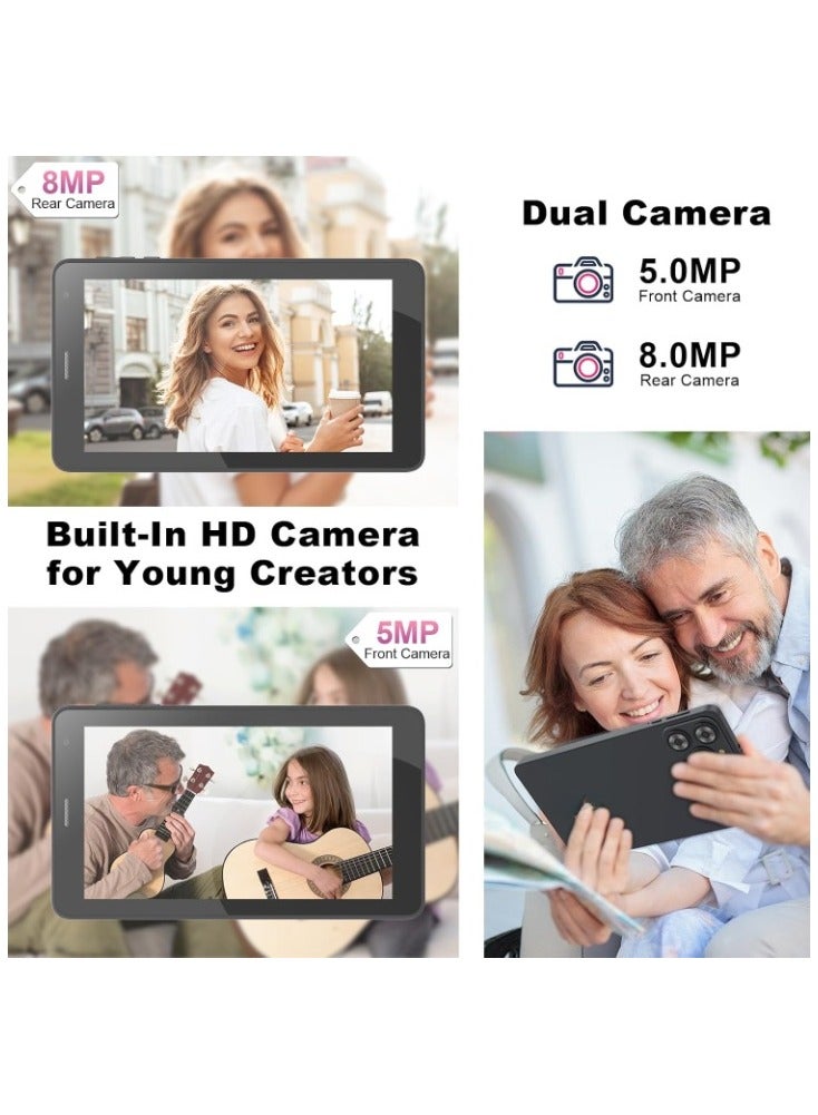 REBENUO Tablet 7" Smart ,Tablet Android 14,8GB RAM+256GB ROM/ 512GB Expandable Tableta,1024 * 600 IPS 7'' HD Touch Screen, 8MP Camera, WiFi, Game, Bluetooth, CM517(black) - Image 5