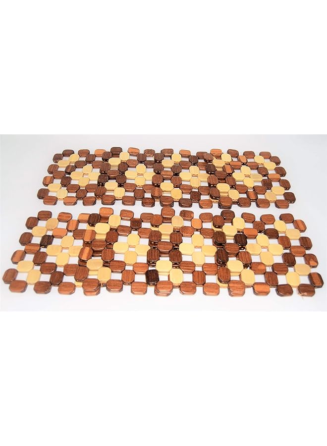 إيروريكس مجموعة من 8 قطع من وسائد الأكواب الخشبية الطبيعية الصغيرة لحماية الطاولة - Image 4