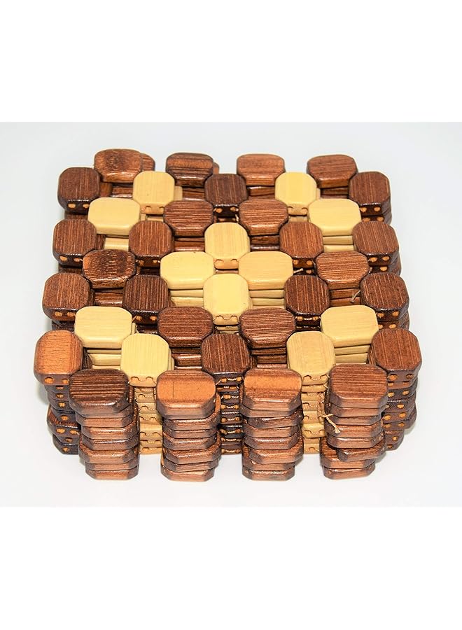 إيروريكس مجموعة من 8 قطع من وسائد الأكواب الخشبية الطبيعية الصغيرة لحماية الطاولة - Image 1