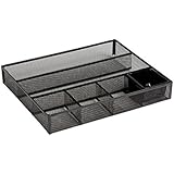 Rolodex Deep Desk Drawer Organizer, Metal Mesh, Black (22131) 11.75 inches long by 15.25 inches wide - Image 1