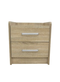 DANUBE HOME Supreme 2 Drawers Nightstand Small Dresser With 2 Drawers Bedside Furniture Night Stand End Table Night Stand For Bedroom Living Room -French Sonoma Oak  - Image 1