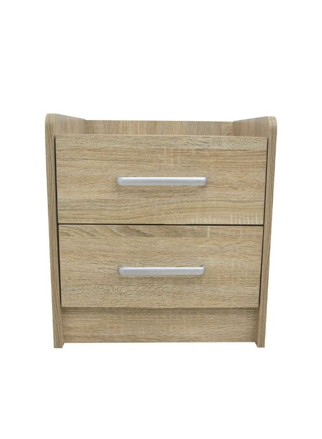 DANUBE HOME Supreme 2 Drawers Nightstand Small Dresser With 2 Drawers Bedside Furniture Night Stand End Table Night Stand For Bedroom Living Room -French Sonoma Oak - Image 1