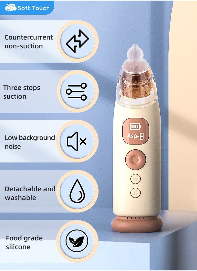 Generic - Baby Nose Cleaner Toddler Electric Nasal Aspirator Baby Nose Sucker Pro with 3 Soft Silicone Tips Adjustable Suction Electric Nose Suction for Baby Built-in Music & Light Soothing - Image 1