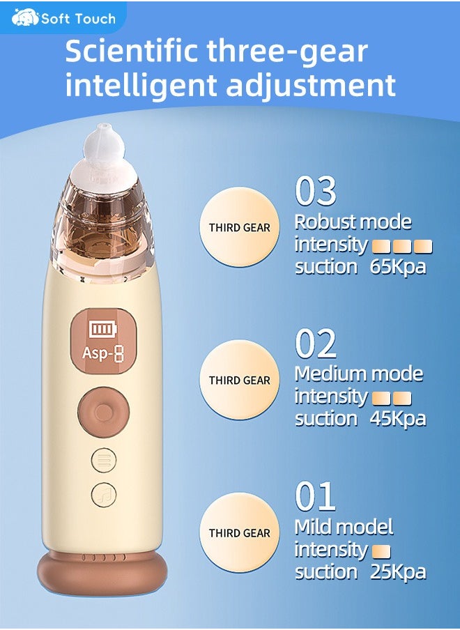 Generic - Baby Nose Cleaner Toddler Electric Nasal Aspirator Baby Nose Sucker Pro with 3 Soft Silicone Tips Adjustable Suction Electric Nose Suction for Baby Built-in Music & Light Soothing - Image 1