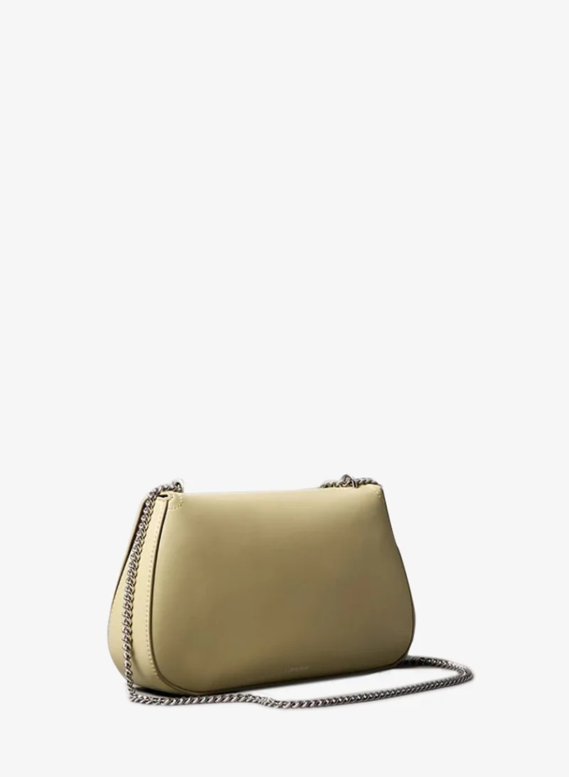 CALVIN KLEIN Mint Tea Monogram Logo Hardware Chain Shoulder Bag for Women | Best Price UAE
