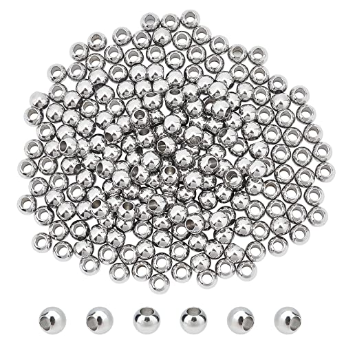 NBEADS 500 pcs 8mm Stainless Steel Large Hole Beads Rondelle 304 Stainless Steel European Beads for Jewelry Making Hole 445mm - Image 1