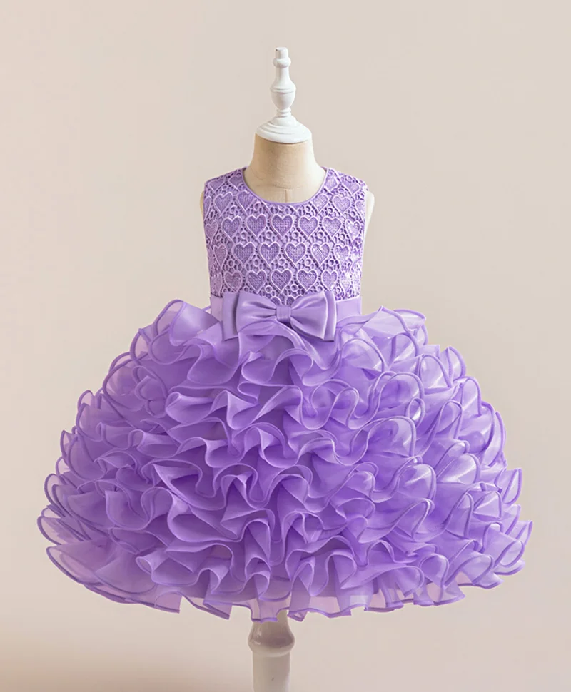 مارك وميا فستان مارك وميا بدون أكمام بياقة مستديرة وتفاصيل قلب مطرز - بنفسجي