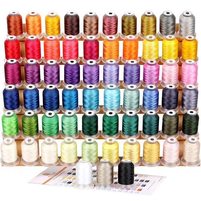 63 BROTHER COLORS POLYESTER MACHINE EMBROIDERY THREAD KIT 500M