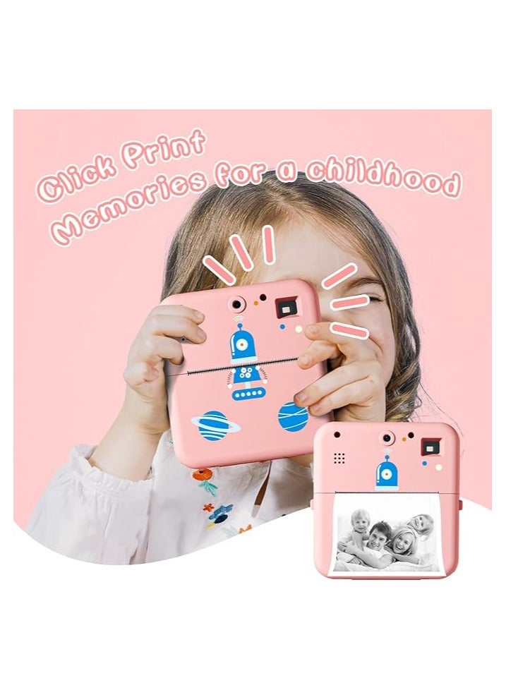 ارواق طابعة ملصقات حرارية لاسلكية لصور الجيب، كاميرا طباعة فورية 1080 بكسل متوافقة مع بطارية الهاتف الذكي iOS Android مع 3 لفات من الورق - Image 3