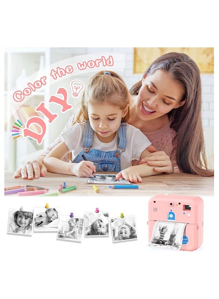 ارواق طابعة ملصقات حرارية لاسلكية لصور الجيب، كاميرا طباعة فورية 1080 بكسل متوافقة مع بطارية الهاتف الذكي iOS Android مع 3 لفات من الورق - Image 4