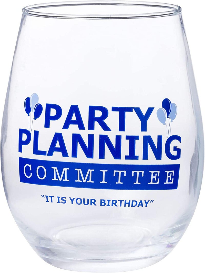 Silver Buffalo The Office Party Planning Committee Stemless Wine Glass, 20 Ounces - Image 4