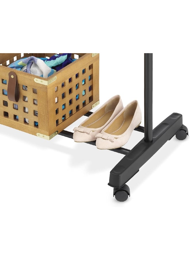 Whitmor Adjustable Garment Rack with Wheels Black and Chrome 167.64 x 83.82 x 46.36 cm 6021-3079 - Image 5