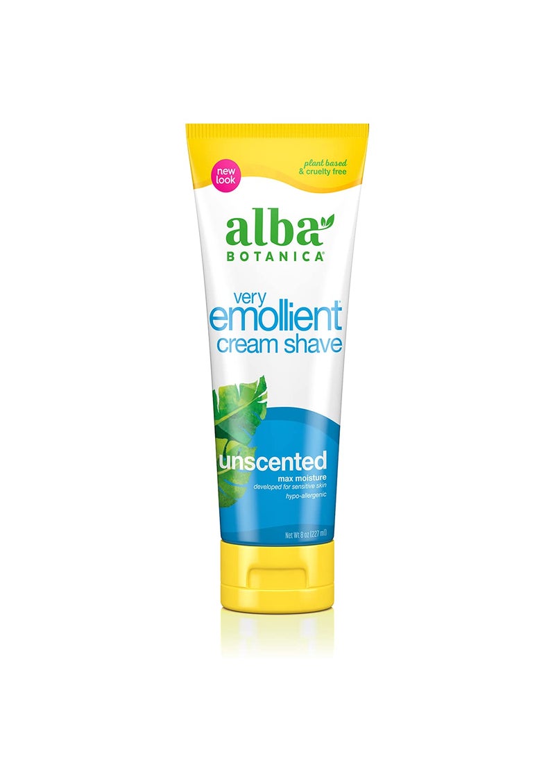 Alba Botanica - Alba Botanica Very Emollient Cream Shave Unscented 8 Oz - Image 1