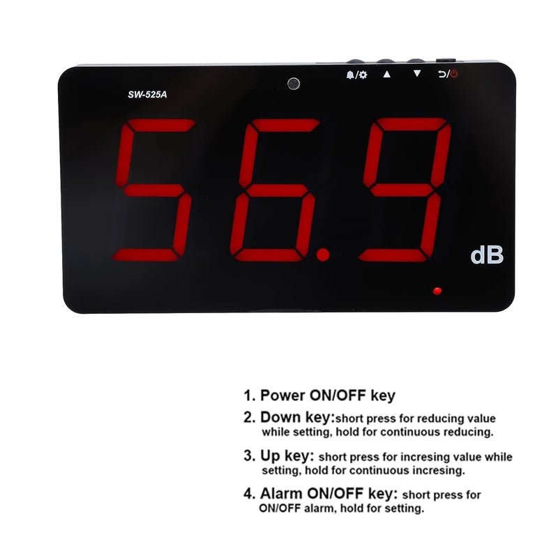 Keenso Large LCD Sound Level Meter Noise Tester with Alarm for Factory Office Laboratory - Image 3