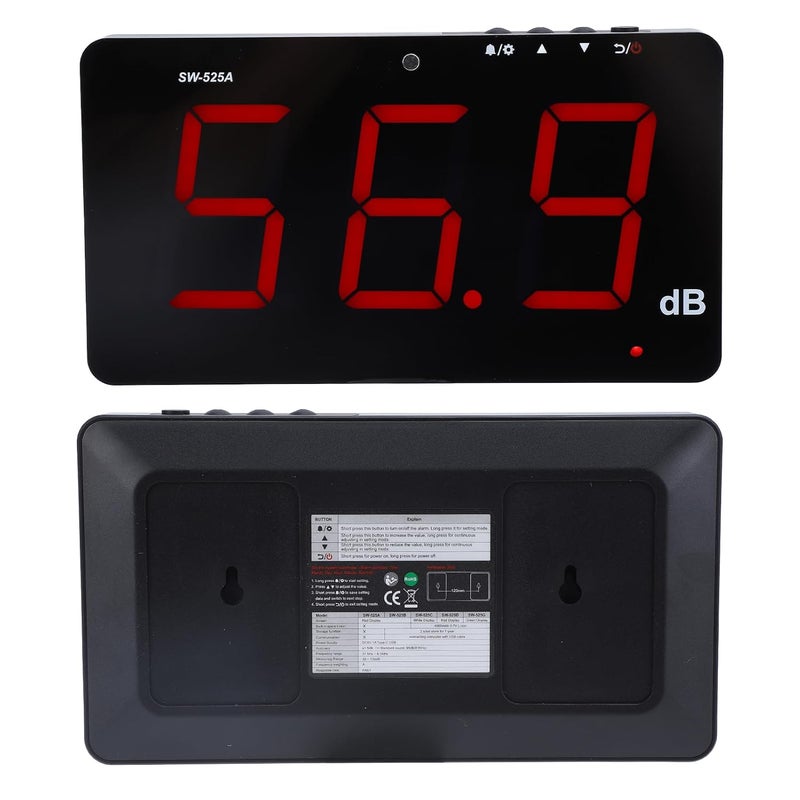 Keenso Large LCD Sound Level Meter Noise Tester with Alarm for Factory Office Laboratory - Image 1