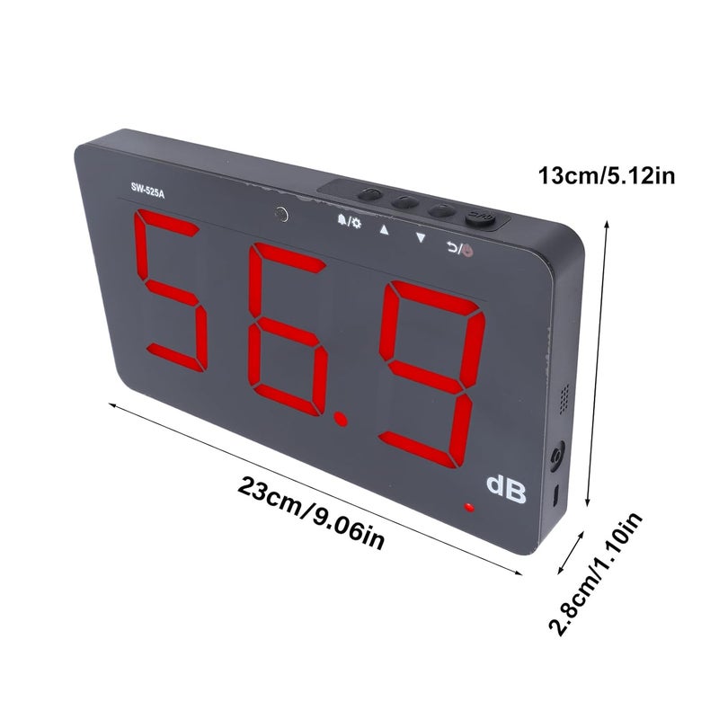 Keenso Large LCD Sound Level Meter Noise Tester with Alarm for Factory Office Laboratory - Image 4