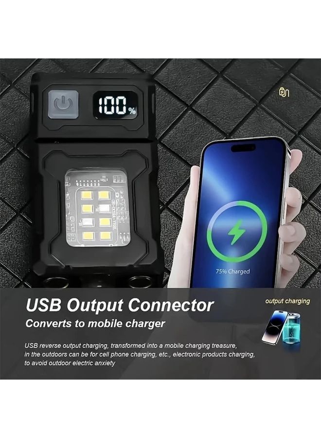 Black Mini COB LED Flashlight Keychain Light Magnetic Rechargeable Adjustable Angle Torch - Image 4