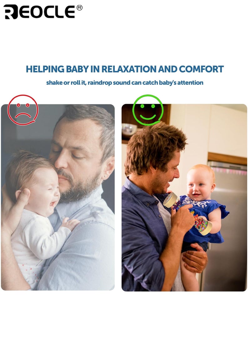 ريوكل لعبة عصا المطر الحسية للأطفال بتصميم صانع المطر الخشبي وخشخيشة الأطفال المميزة بمونتيسوري مع صوت موسيقي لتنمية السمع لدى الرضع - Image 3