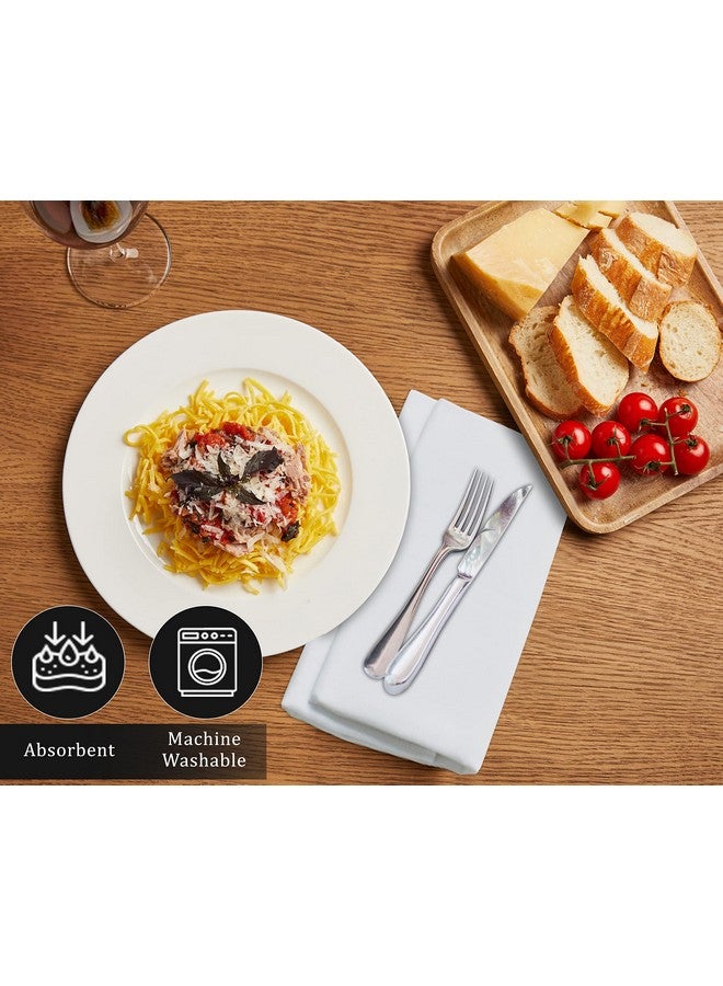 Ruvanti Cloth Napkins set of 12, 18x18 Inches Napkins Cloth Washable, Soft, Durable, Absorbent, Cotton Blend. Table Dinner Napkins Cloth for Hotel, Lunch, Restaurant, Weddings, Events, Parties - White - Image 4