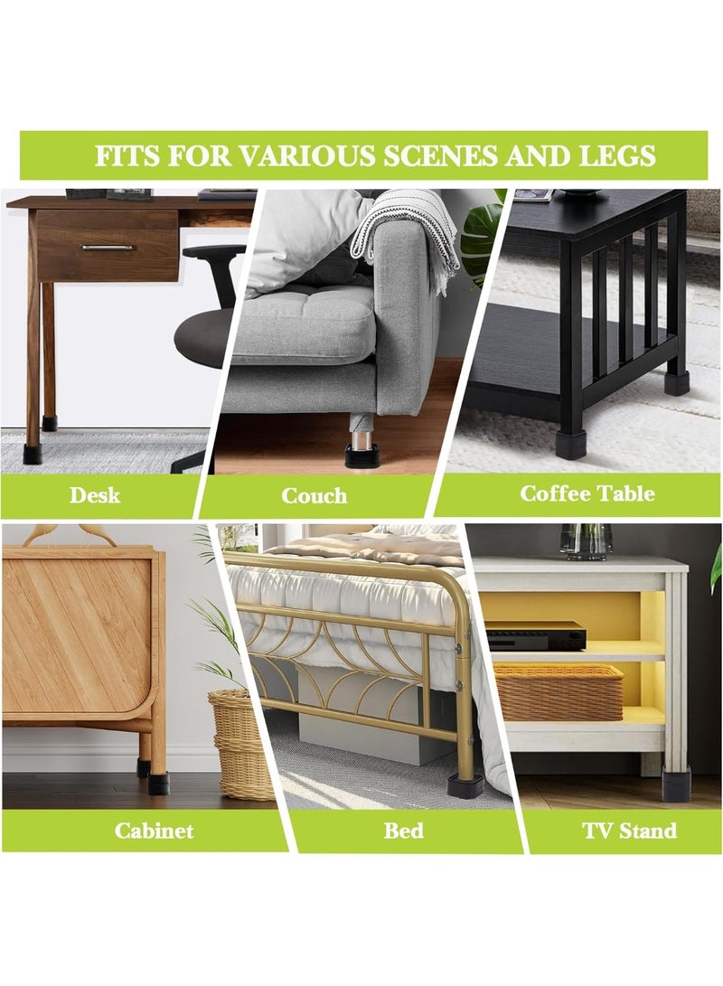 موثوقية التنبؤ 4 قطع من دعامات أقدام السرير، واقيات أرضية الأريكة، رافعات الأثاث القابلة للتعديل، رفع السرير، أرجل الأثاث، رافعات الأريكة، قاعدة بلاستيكية غير قابلة للانزلاق (أسود) - Image 3