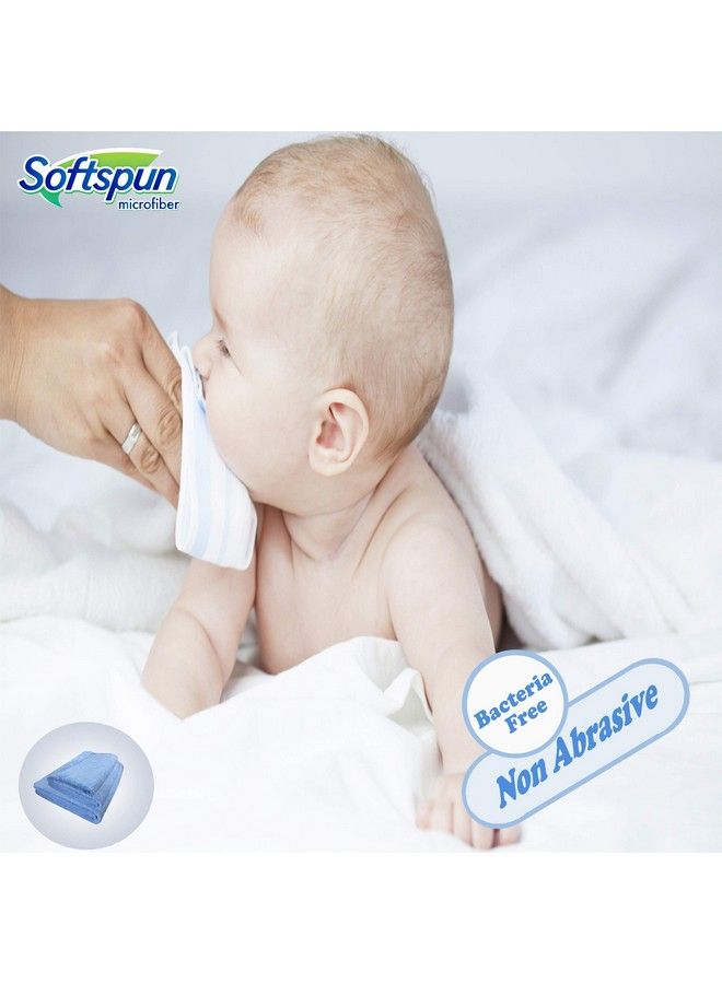 SOFTSPUN Microfiber Baby Hand & Face Wipes 30X30 Cms 5 Piece Towel Set 340 Gsm (Blue) Super Soft & Silky For Hand Face Body Hypoallergenic Sensitive Skin Wipes & Washcloths. - Image 4