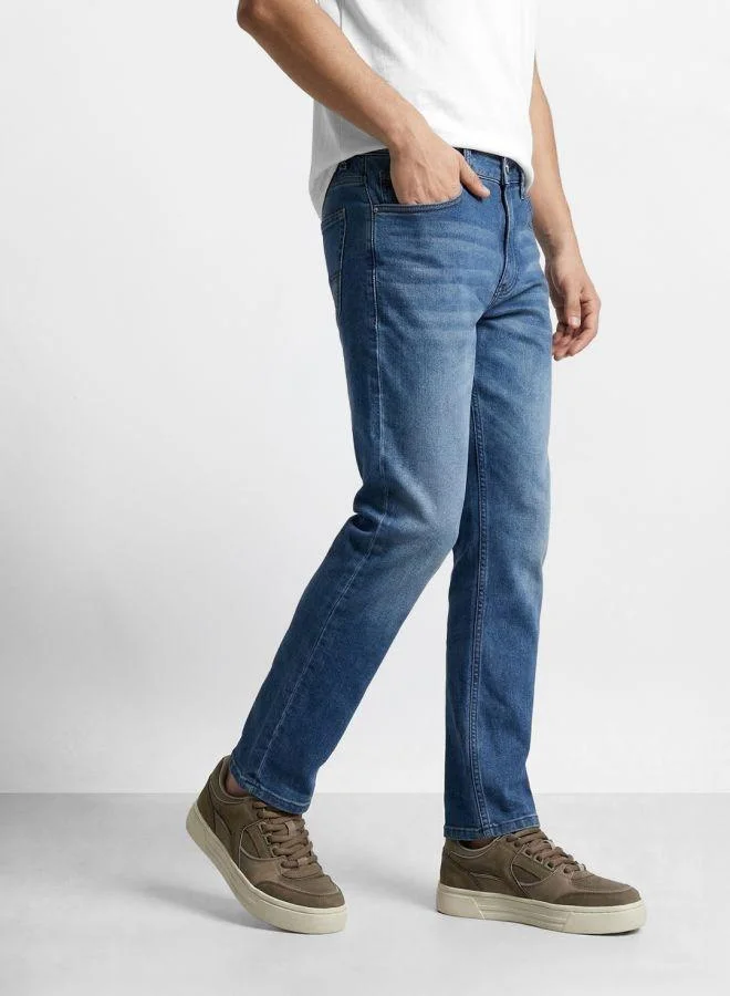 The Indian Garage Co  Men Slim Straight Fit Solid Jeans for Men | Best Price UAE
