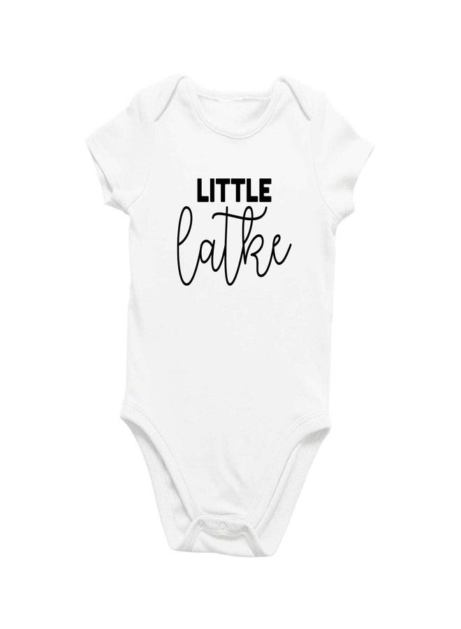 Printique Organic GOTS Certified Baby Onesie Unisex Bodysuit 0-18 months - Little Latke | Chanukah Hanukkah Holiday (Little Latke, 3-6 Months) - Image 1