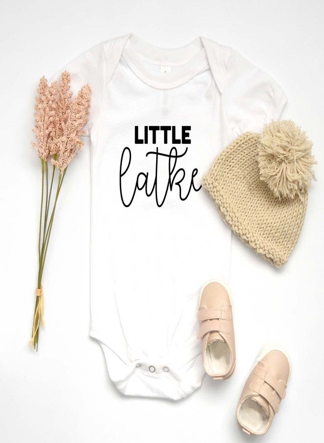 Printique Organic GOTS Certified Baby Onesie Unisex Bodysuit 0-18 months - Little Latke | Chanukah Hanukkah Holiday (Little Latke, 3-6 Months) - Image 3