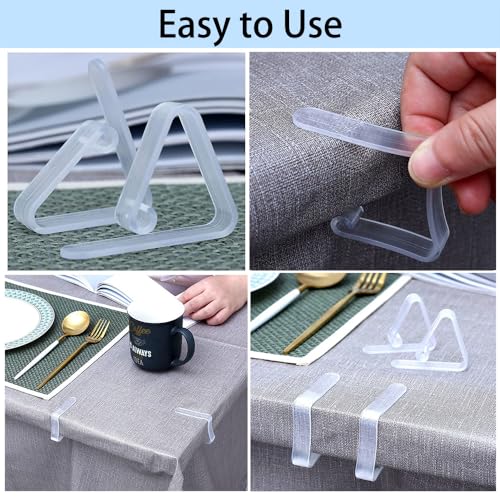 Fapiwen 12pcs Table Cloth Clips, Transparent Plastic Windproof Table Cover Holder Clamp, Tablecloth Clips for Outdoor Tables, Clear Table Clip Ideal for Home Picnic Party Restaurant - Image 3