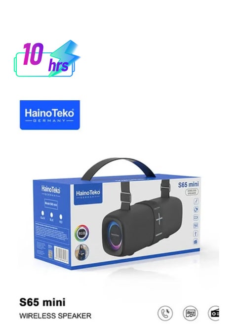 S65 Mini Wireless Speaker | Portable Bluetooth Speaker with Clear Sound, Compact Design, 10-Hour Playtime | Ideal for Travel, Outdoor, Home Use, and Parties
