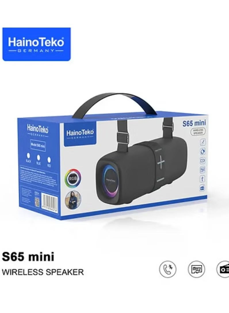 S65 Mini Wireless Speaker | Portable Bluetooth Speaker with Clear Sound, Compact Design, 10-Hour Playtime | Ideal for Travel, Outdoor, Home Use, and Parties