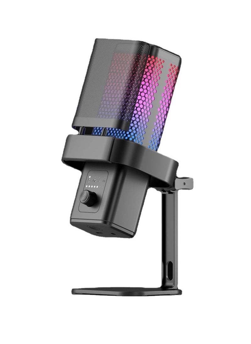 FlashHawk Professional Condenser Microphone with Pop Filter, Noise Reduction USB Dynamic Gaming Microphone with Mute Button for Studio Singing Podcasts Live Broadcast  - Image 1