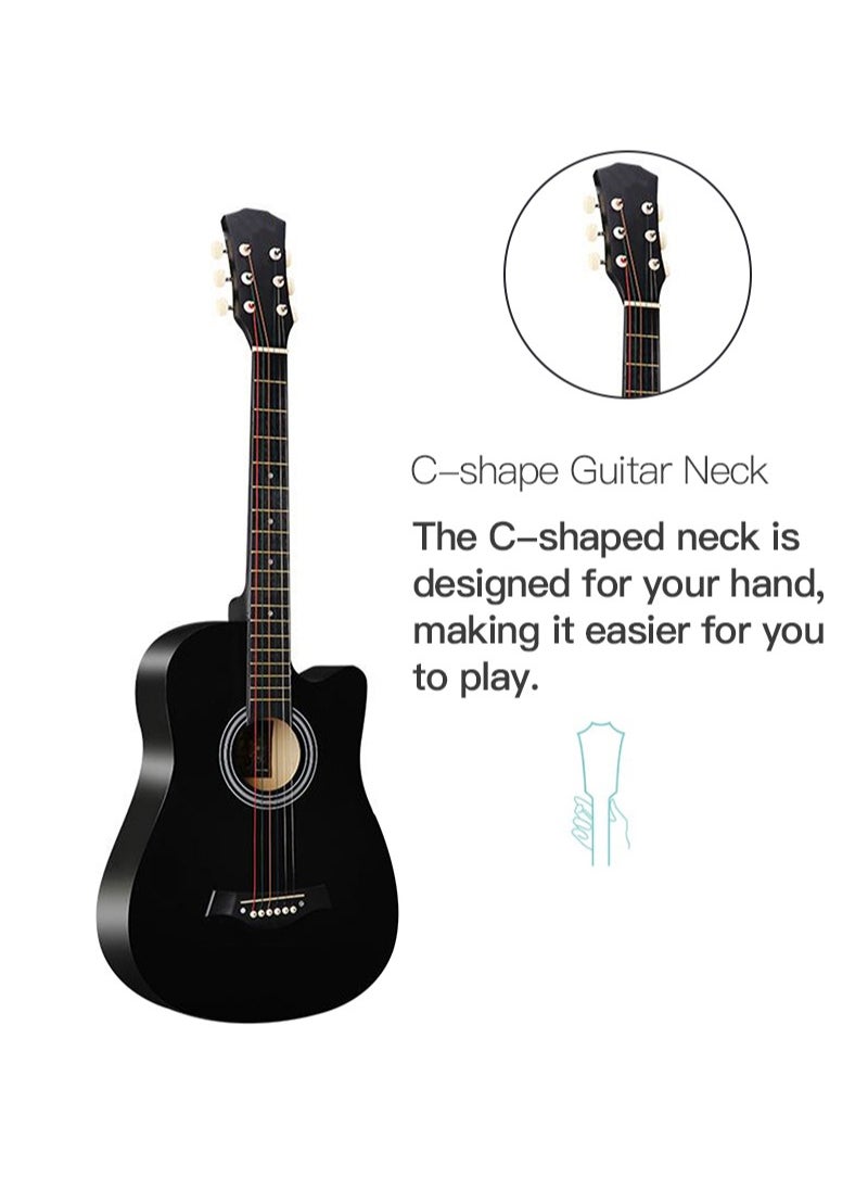 Sharpdo - 38 Inch Classical Guitar Kit With 6 Strings Gig Bag Tuner Picks Strap For Beginners Adults Kids Birthday Gift - Image 1