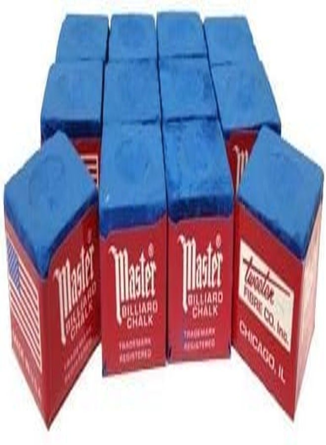 Master Snooker Pool Master Blue Cue Chalk - 12 Pieces - Image 3