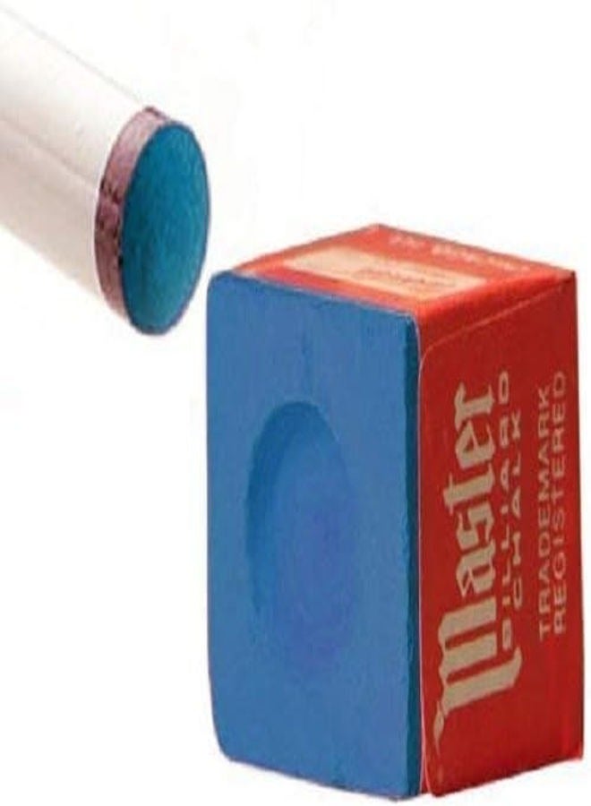 Master Snooker Pool Master Blue Cue Chalk - 12 Pieces - Image 2