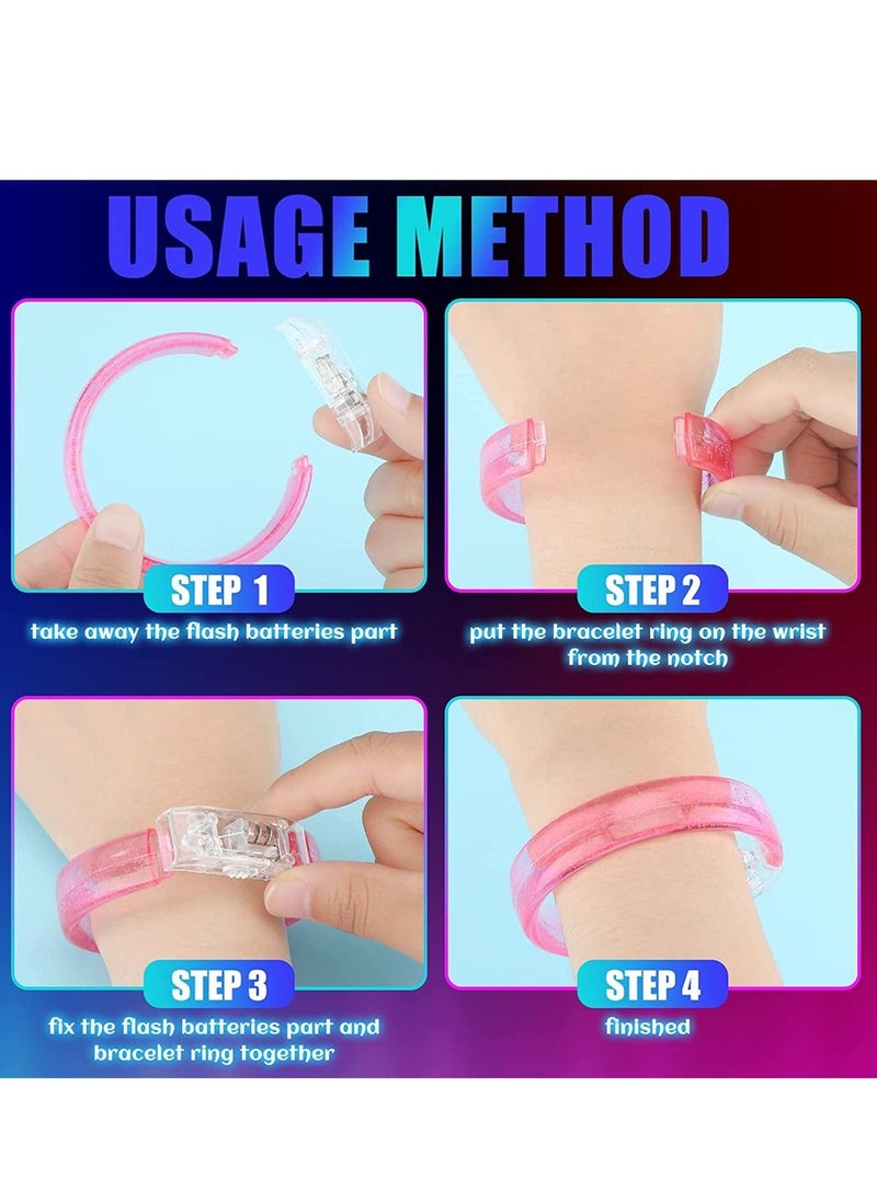 Excefore - 16 Packs Glow LED Bracelets Glow In The Dark Light up Bracelet Party Supplies for Kids Adults Flashing LED Bracelet Toy - Image 1