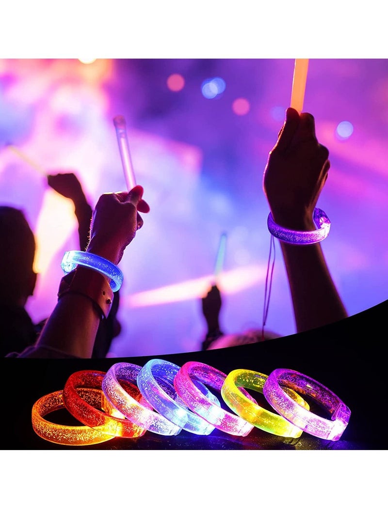 Excefore - 16 Packs Glow LED Bracelets Glow In The Dark Light up Bracelet Party Supplies for Kids Adults Flashing LED Bracelet Toy - Image 1