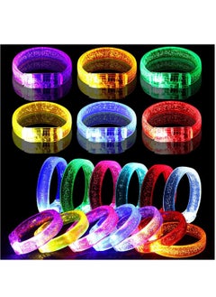 16 Packs Glow LED Bracelets Glow In The Dark Light up Bracelet Party Supplies for Kids Adults Flashing LED Bracelet Toy