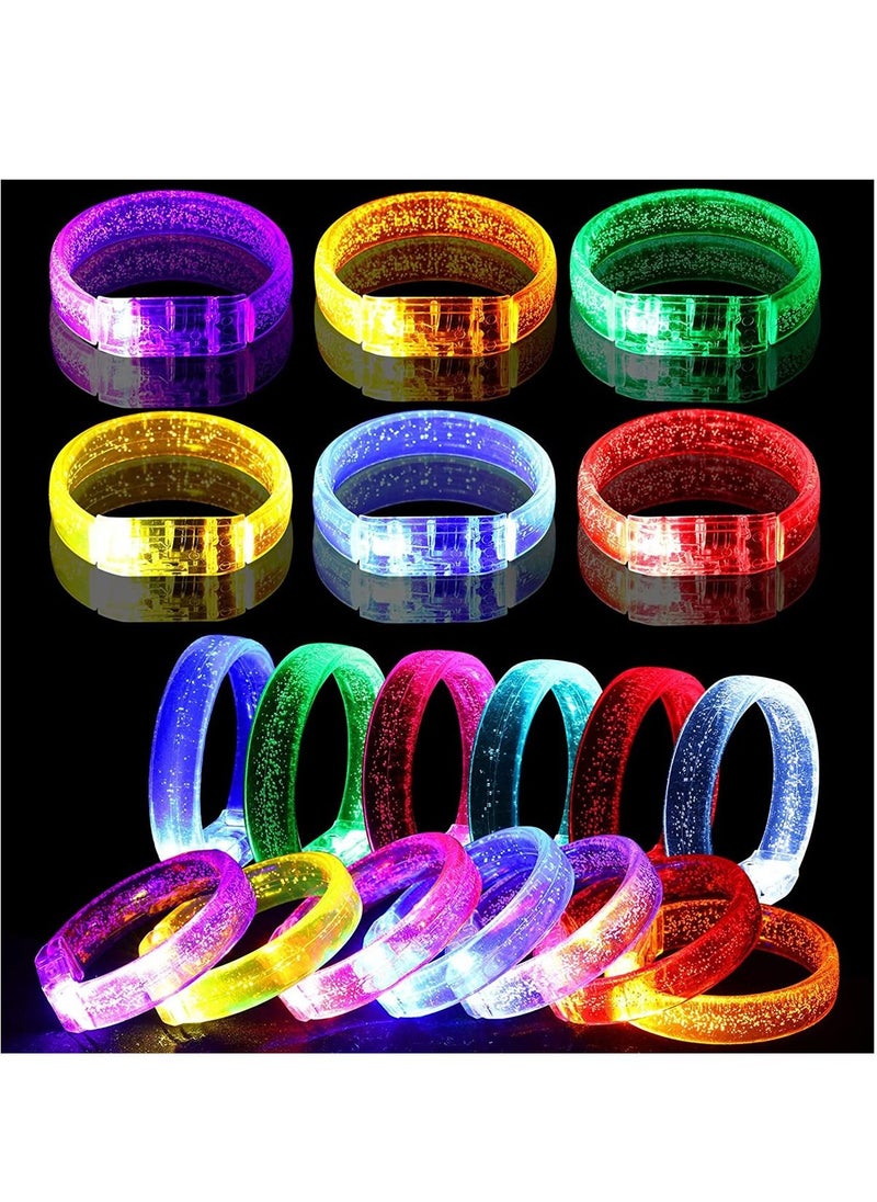 Excefore - 16 Packs Glow LED Bracelets Glow In The Dark Light up Bracelet Party Supplies for Kids Adults Flashing LED Bracelet Toy - Image 1
