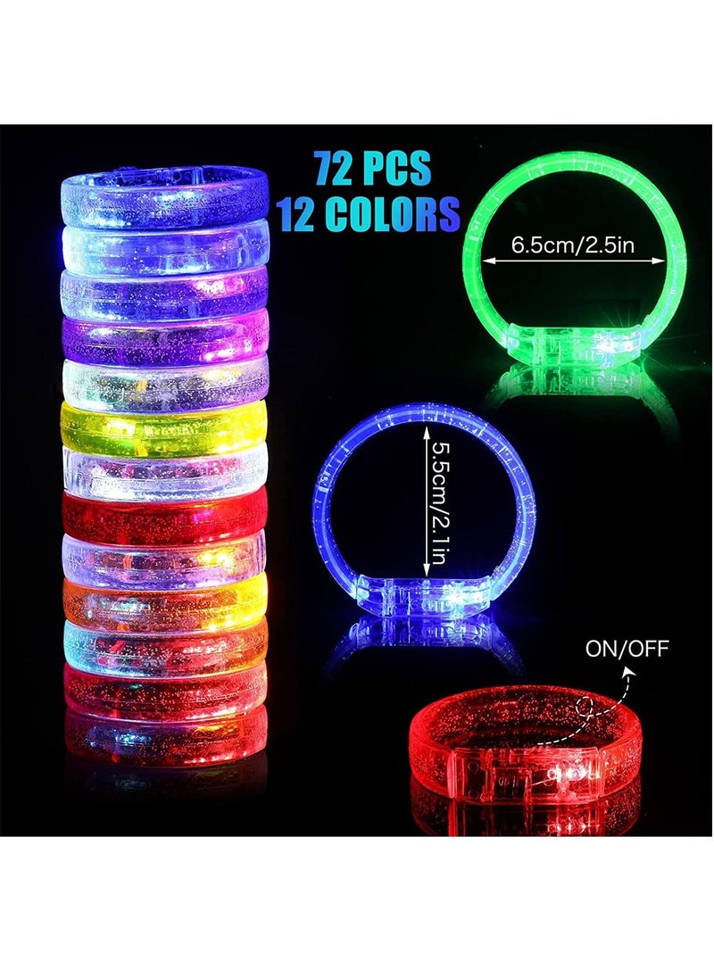 Excefore - 16 Packs Glow LED Bracelets Glow In The Dark Light up Bracelet Party Supplies for Kids Adults Flashing LED Bracelet Toy - Image 1