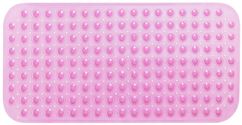 TIKE SMART Large Non-Slip Bathtub & Shower Mat 31â€x16â€ (Smooth/Non-Textured Tubs Only) Safe, Clean, Machine-Washable, Superior Grip&Drainage, Vinyl, Transparent Pink - Image 2