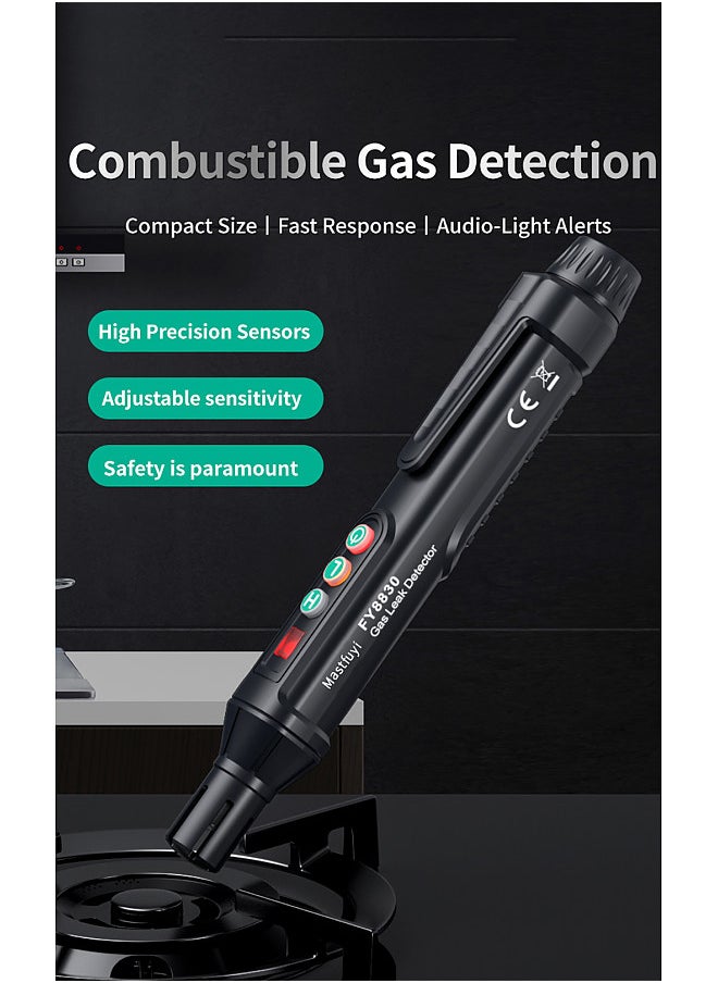 Generic Portable Gas Leak Detector Natural Gas Detector Combustible Gas Detector With Audible And Visual Alarm Gas Sniffer Tool  - Image 5