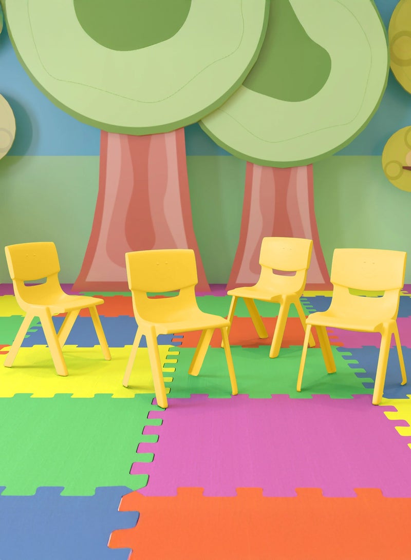 Funz Stackable Plastic Kids Learning Chairs, 40 X 32 X 51cm, The Perfect Chair for Playrooms, Schools, Daycares and Home, Yellow - Image 5